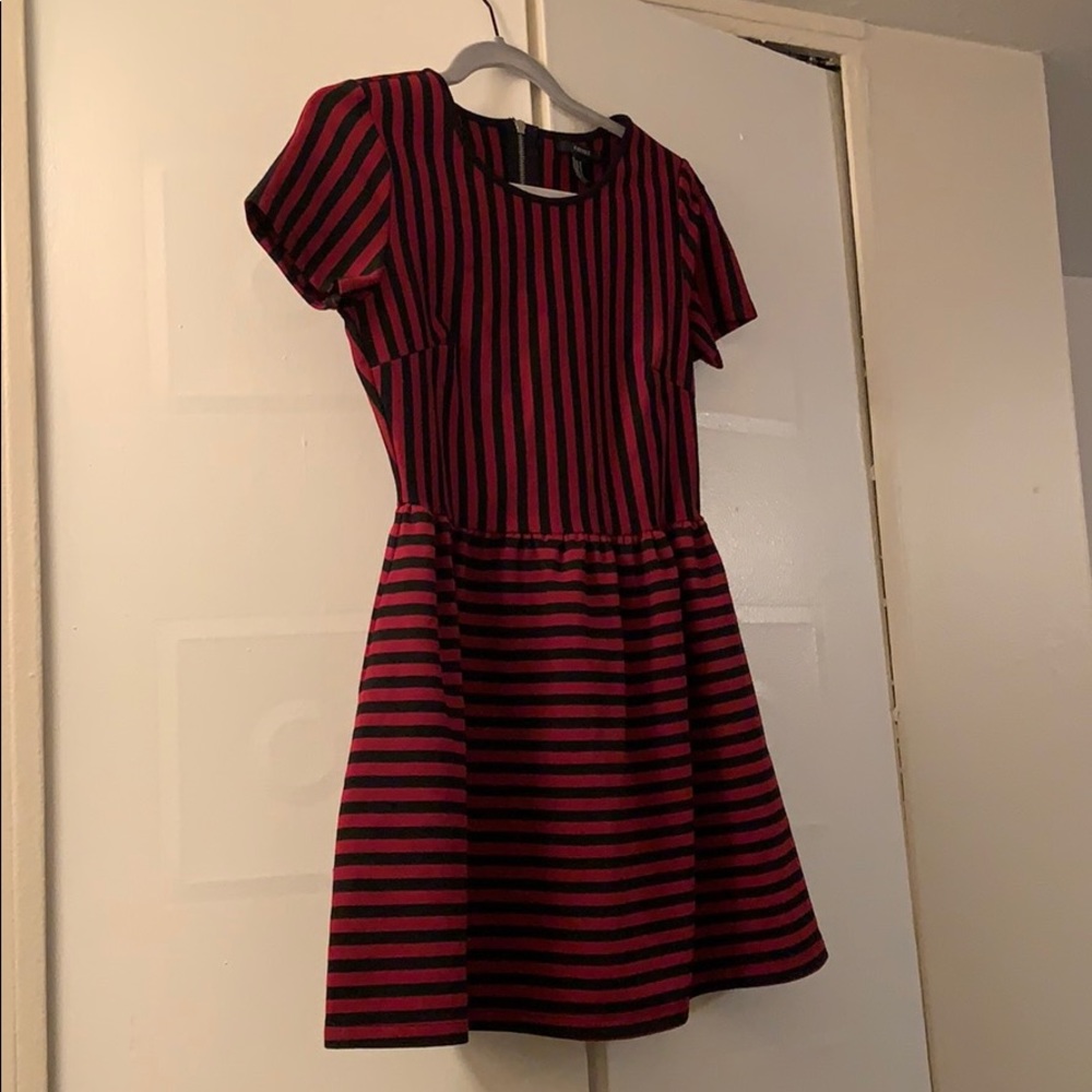 Red and black skater dress